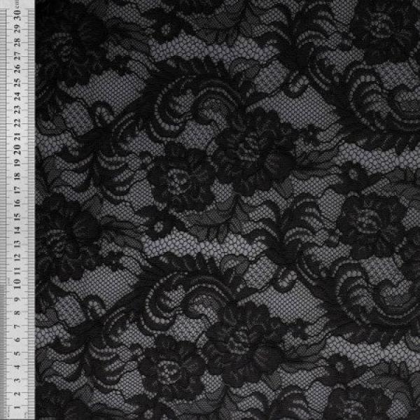 Baumwoll Nylon Spitze Schwarz